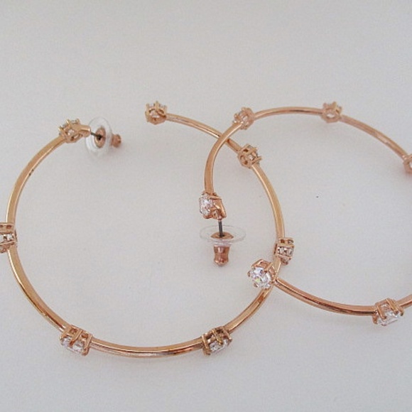 SWAROVSKI Constella Hoop Earrings  Rose-Gold Tone - Picture 4 of 7